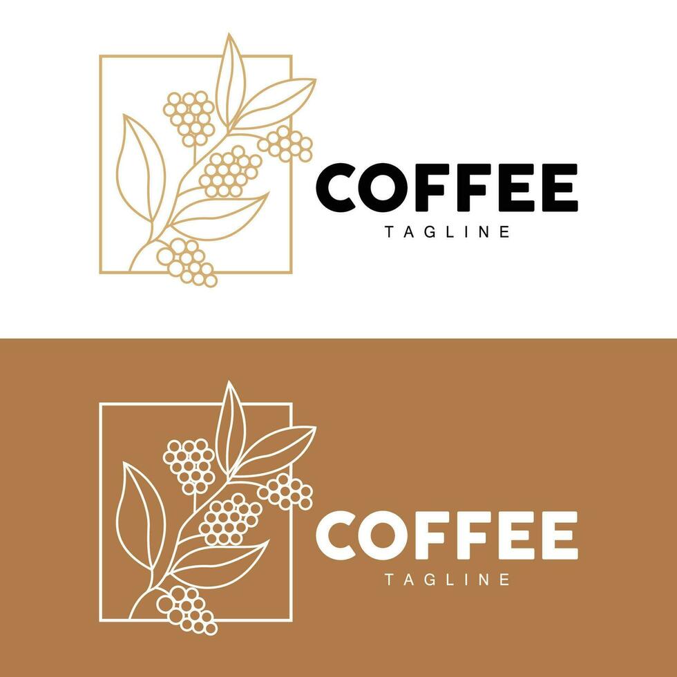 café logo, café arbre conception, café boisson vecteur, icône marque illustration symbole vecteur