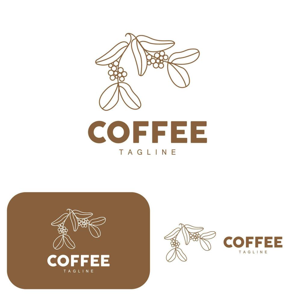 café logo, café arbre conception, café boisson vecteur, icône marque illustration symbole vecteur