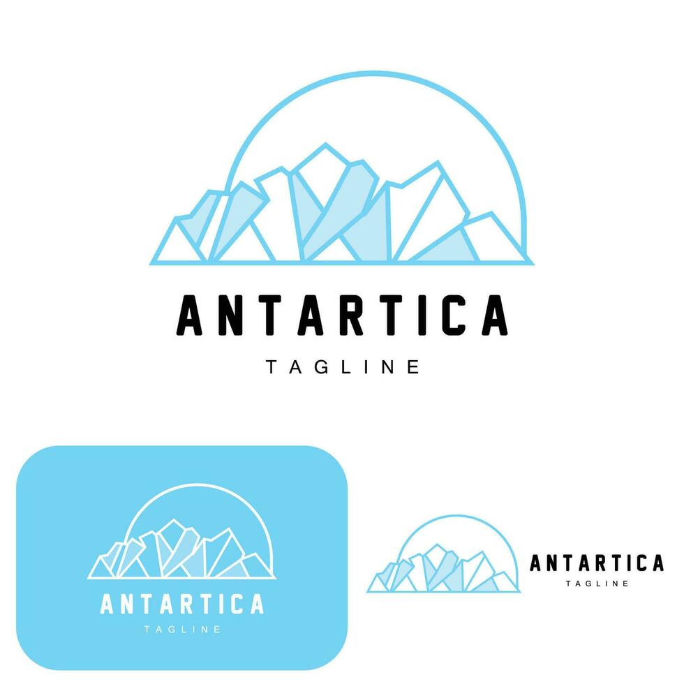 Montagne logo, antarctique iceberg logo conception, la nature paysage vecteur, produit marque illustration icône vecteur