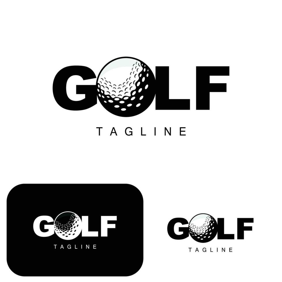 logo de balle de golf, golf de bâton de vecteur. jeu de sports de plein air, conception de discipline, modèle d'icône vecteur