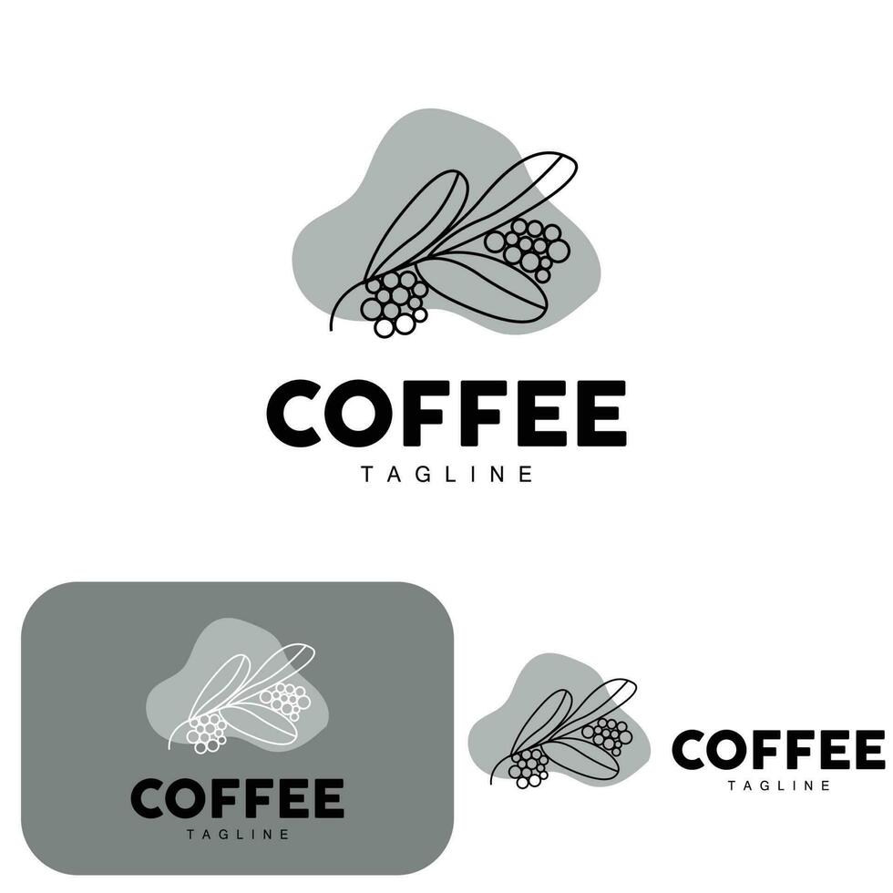 café logo, café arbre conception, café boisson vecteur, icône marque illustration symbole vecteur