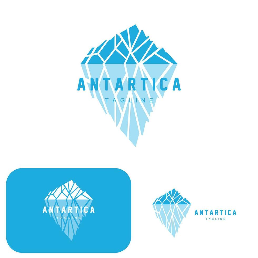 Montagne logo, antarctique iceberg logo conception, la nature paysage vecteur, produit marque illustration icône vecteur