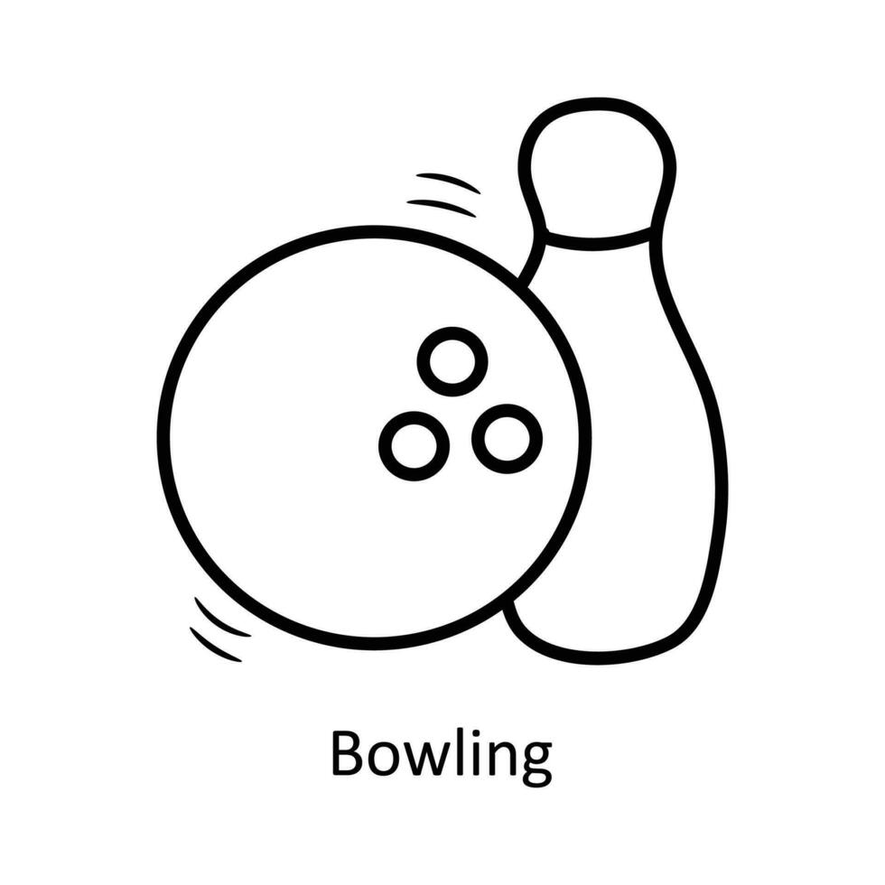bowling vecteur contour icône conception illustration. olympique symbole sur blanc Contexte eps dix fichier