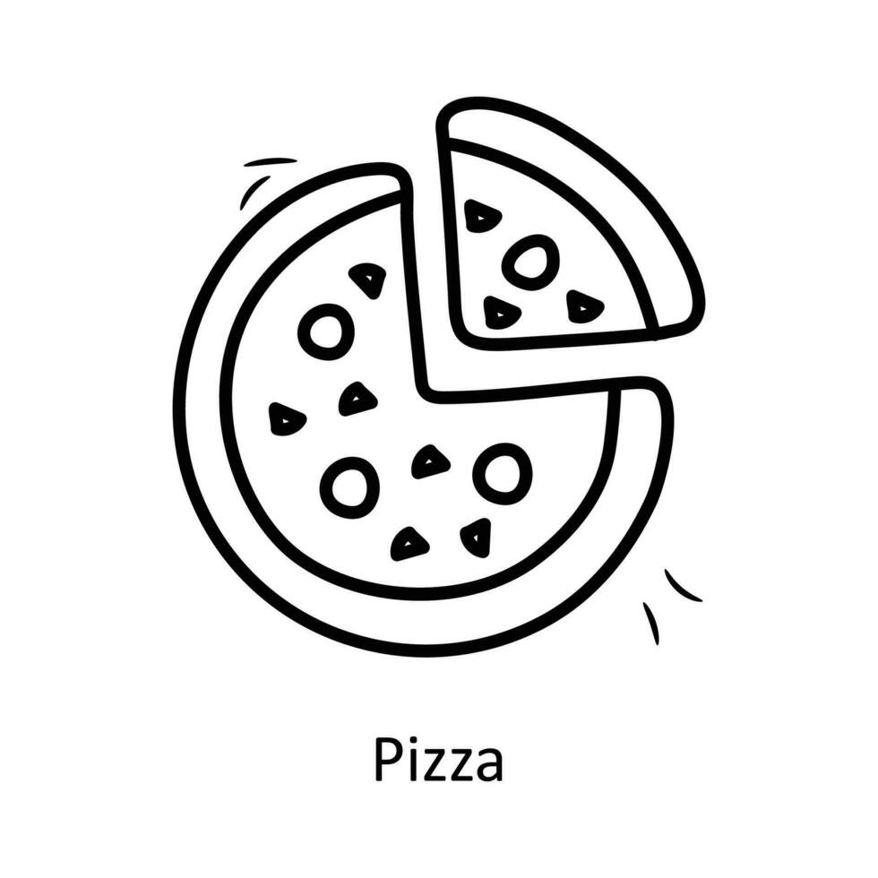 Pizza vecteur contour icône conception illustration. fête et célébrer symbole sur blanc Contexte eps dix fichier