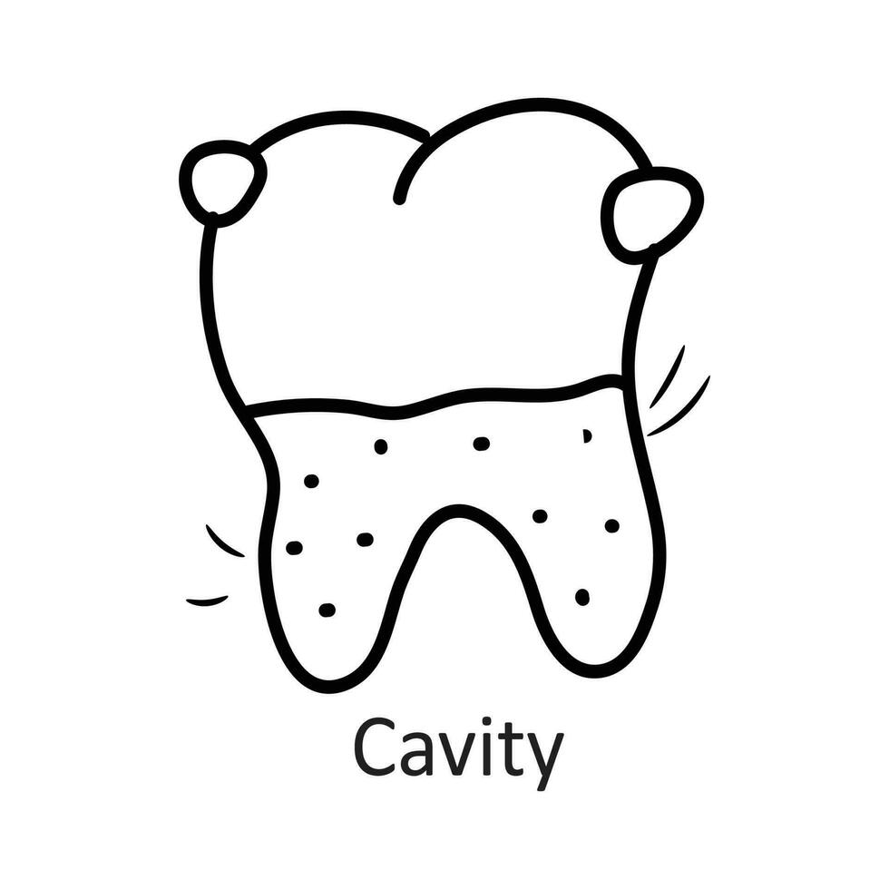 cavité vecteur contour icône conception illustration. dentiste symbole sur blanc Contexte eps dix fichier
