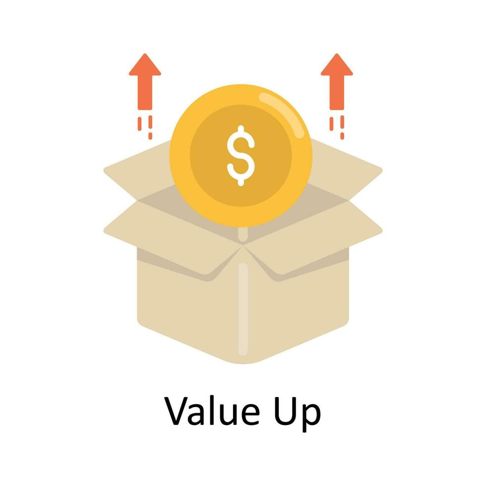 valeur en haut vecteur plat icône conception illustration. la finance symbole sur blanc Contexte eps dix fichier