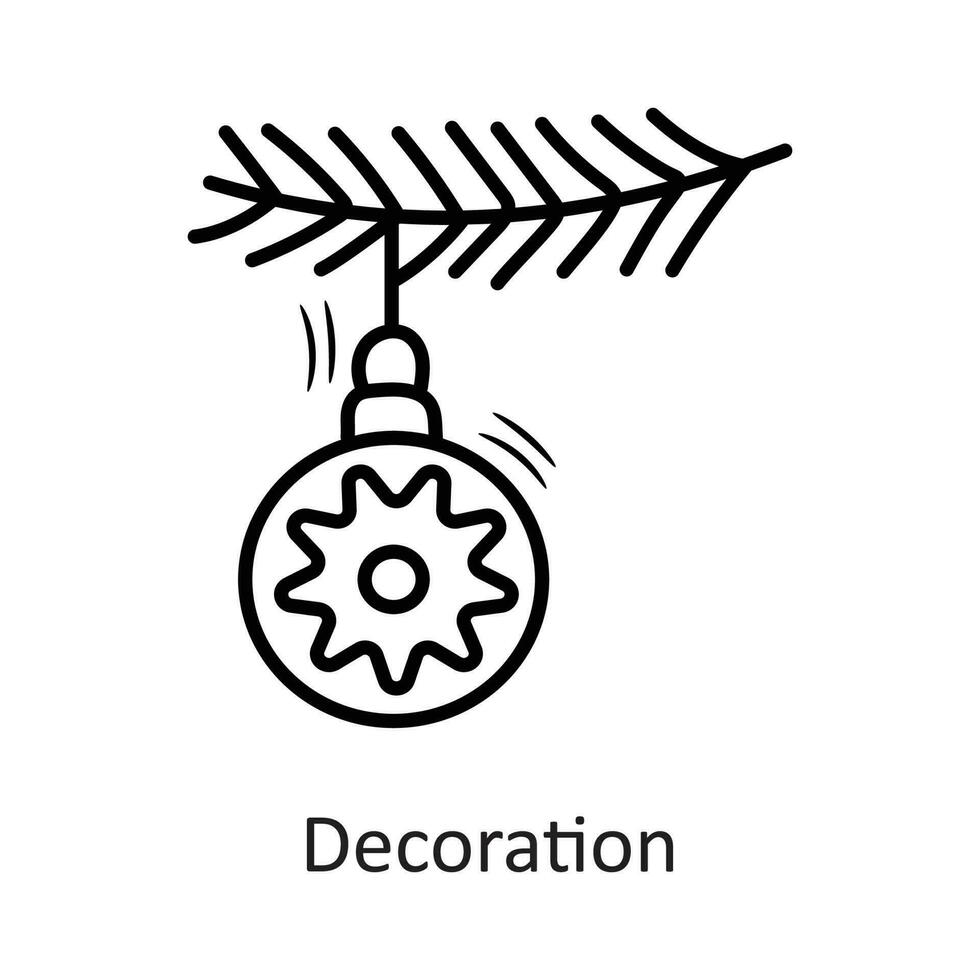 décoration vecteur contour icône conception illustration. Nouveau année symbole sur blanc Contexte eps dix fichier