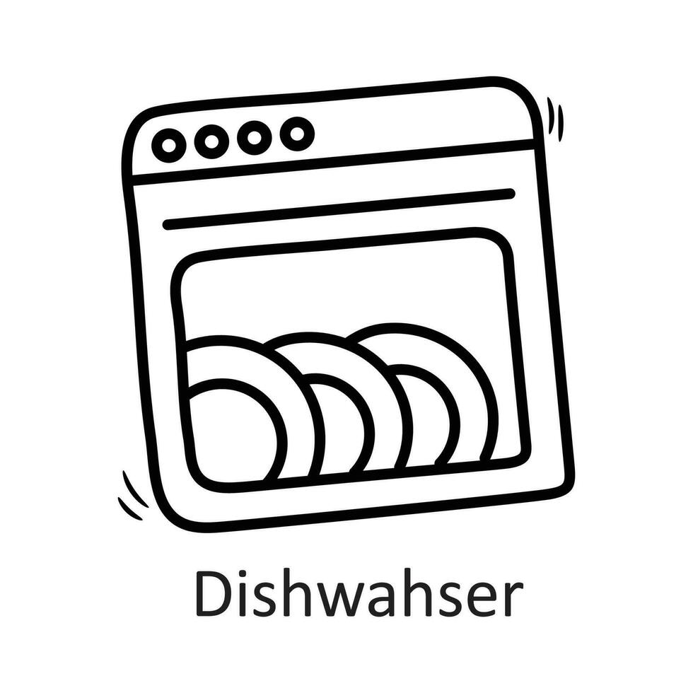 plat machine à laver vecteur contour icône conception illustration. Ménage symbole sur blanc Contexte eps dix fichier