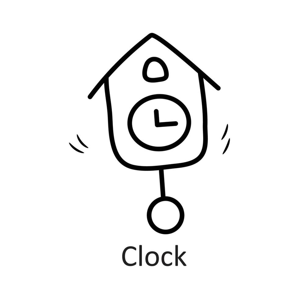 l'horloge vecteur contour icône conception illustration. Ménage symbole sur blanc Contexte eps dix fichier