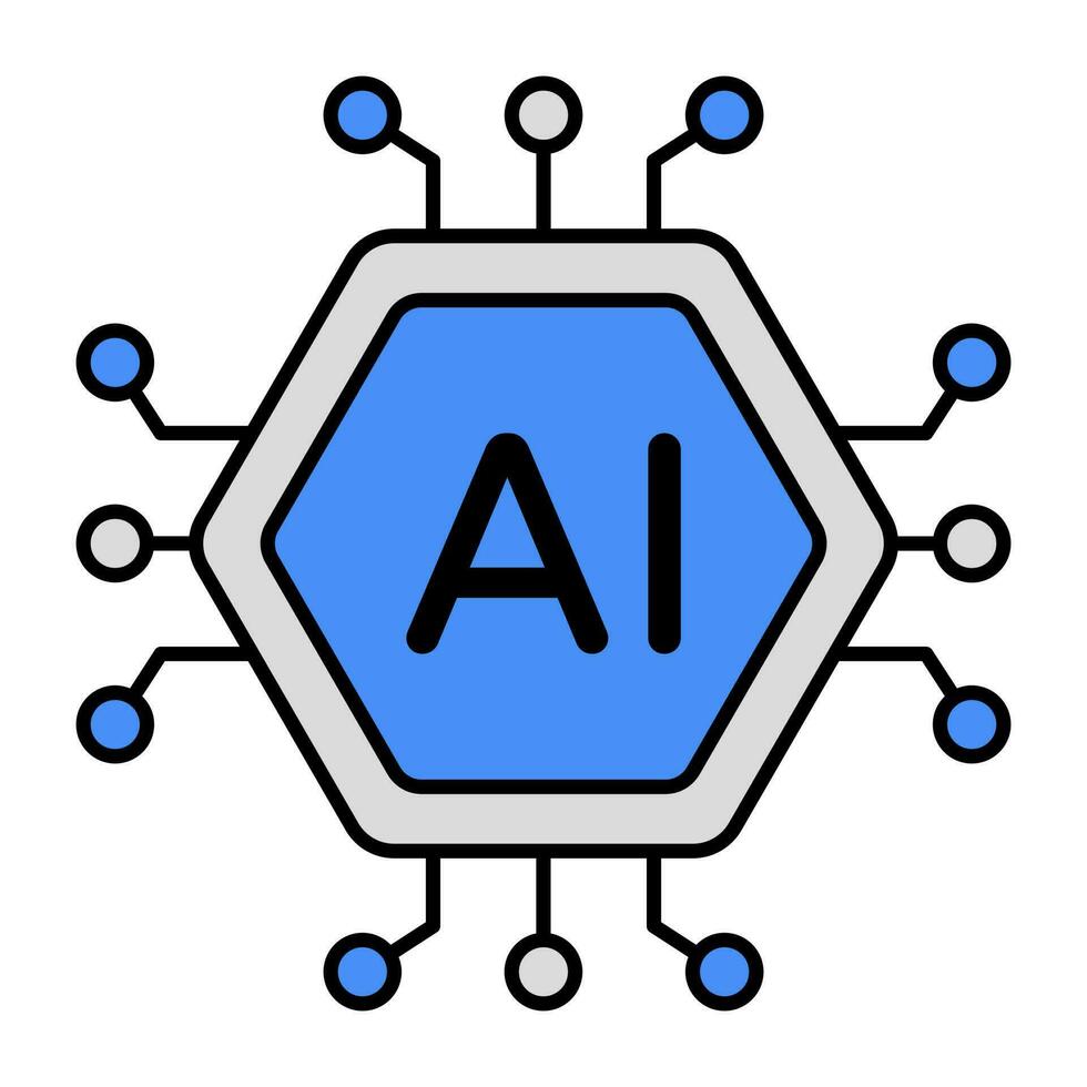 Créatif conception icône de artificiel intelligence vecteur