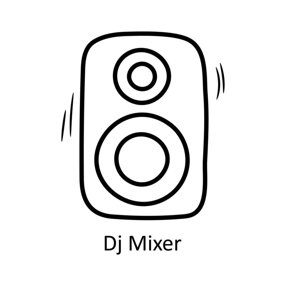 dj mixer vecteur contour icône conception illustration. fête et célébrer symbole sur blanc Contexte eps dix fichier