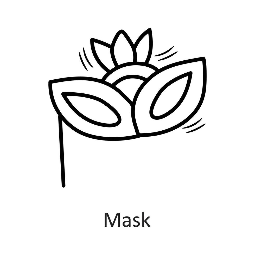 masque vecteur contour icône conception illustration. Nouveau année symbole sur blanc Contexte eps dix fichier