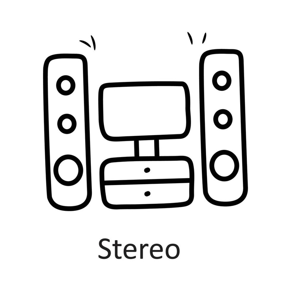 stéréo vecteur contour icône conception illustration. Ménage symbole sur blanc Contexte eps dix fichier