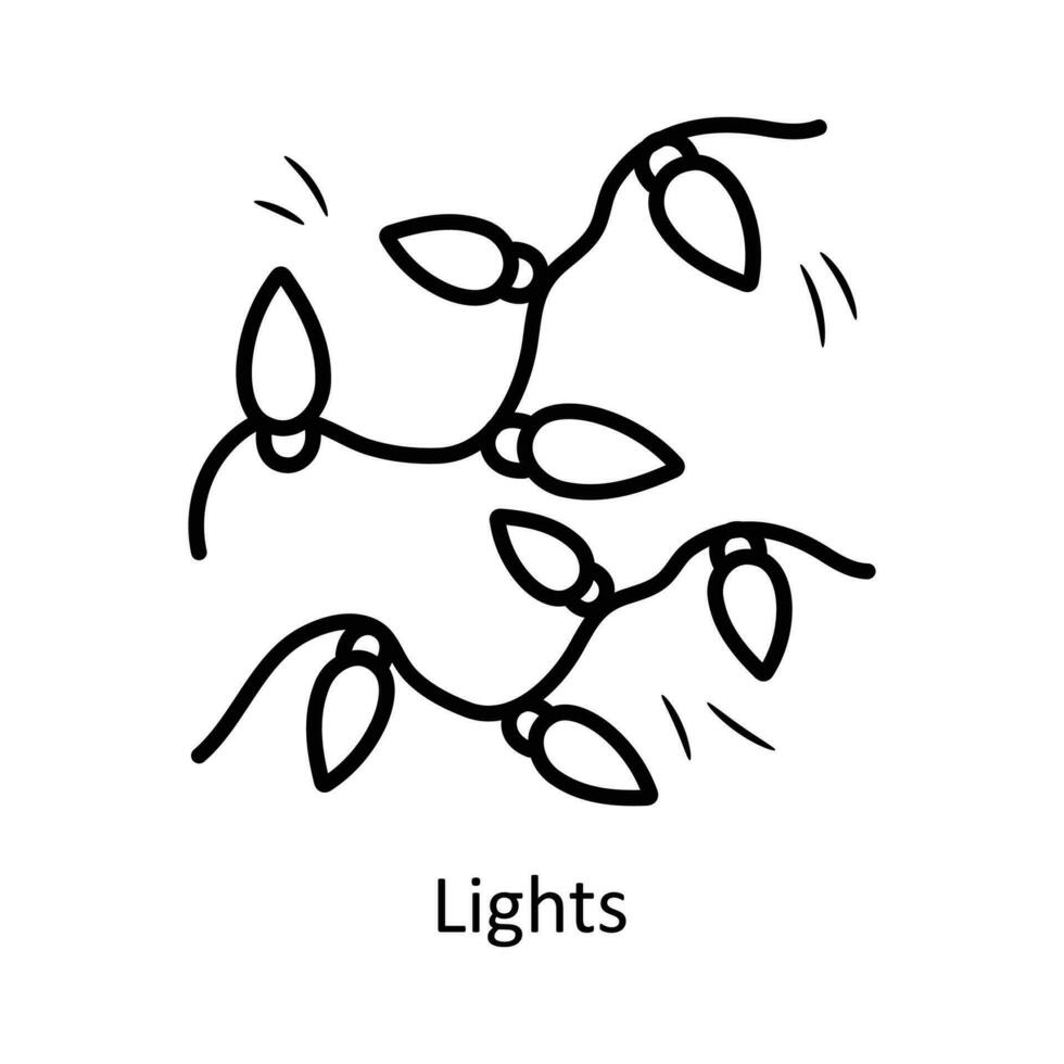 lumières vecteur contour icône conception illustration. fête et célébrer symbole sur blanc Contexte eps dix fichier