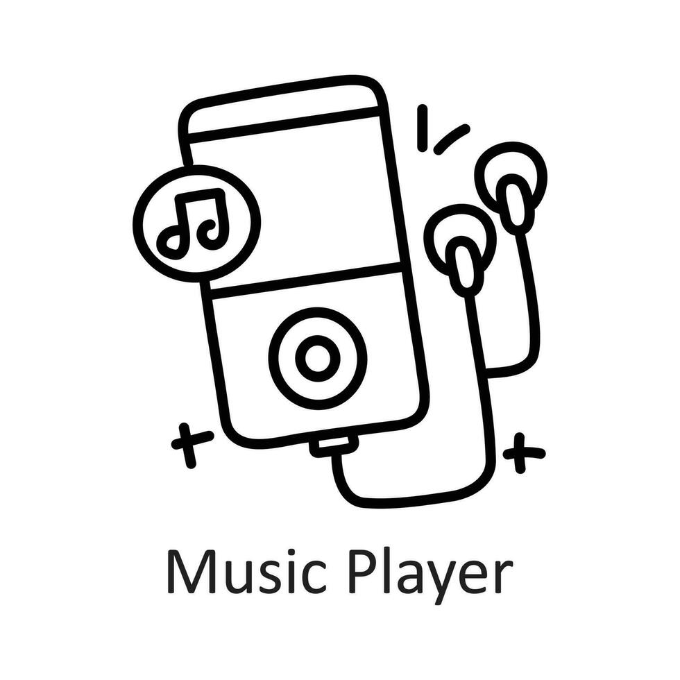 la musique joueur vecteur contour icône conception illustration. la communication symbole sur blanc Contexte eps dix fichier
