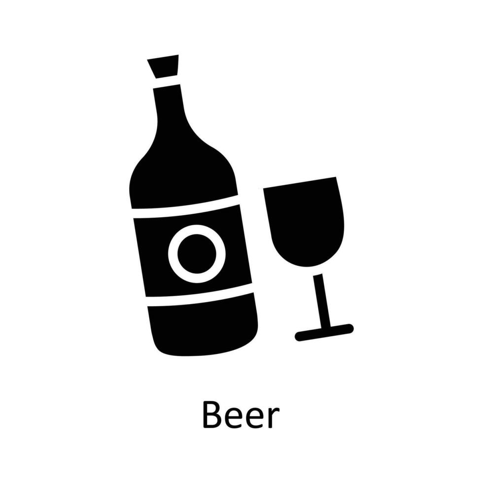 Bière vecteur solide icône conception illustration. Noël symbole sur blanc Contexte eps dix fichier