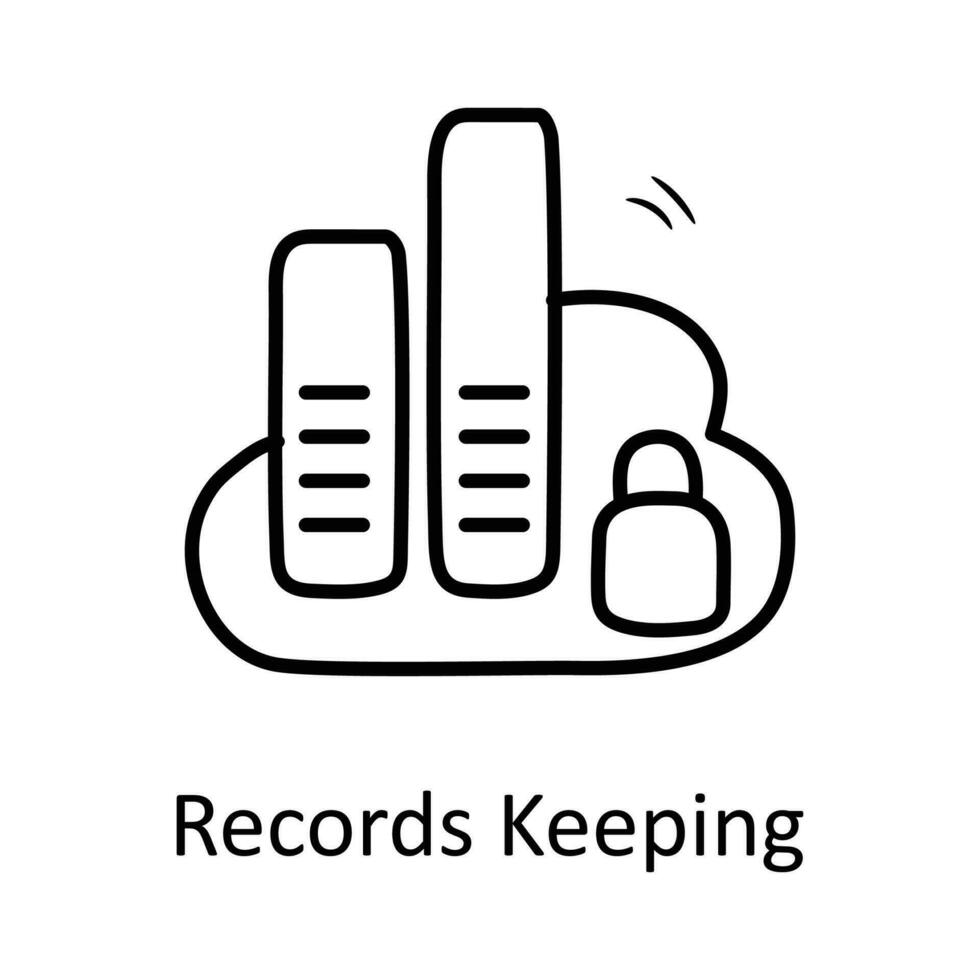 enregistrements en gardant vecteur contour icône conception illustration. affaires symbole sur blanc Contexte eps dix fichier