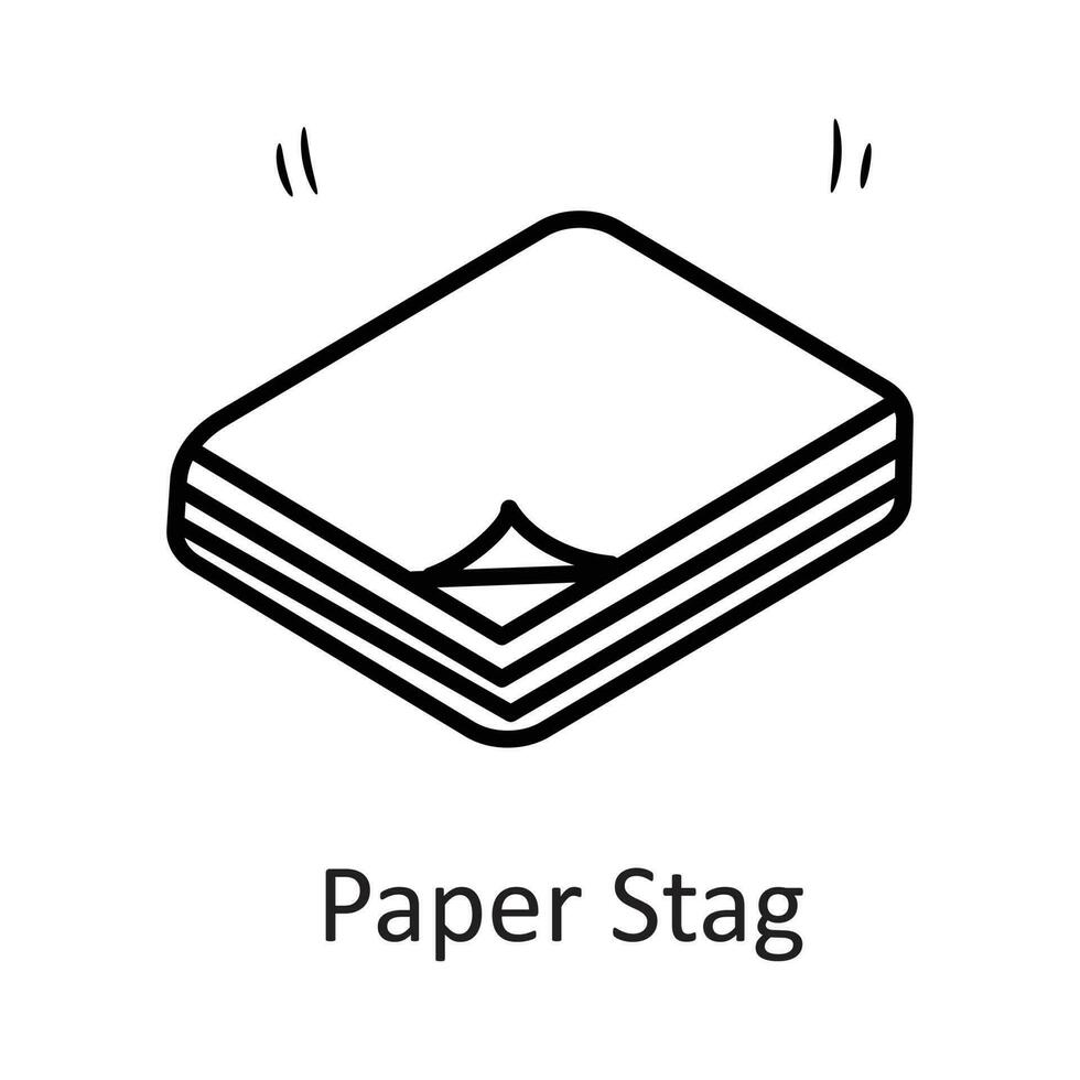 papier cerf vecteur contour icône conception illustration. papeterie symbole sur blanc Contexte eps dix fichier