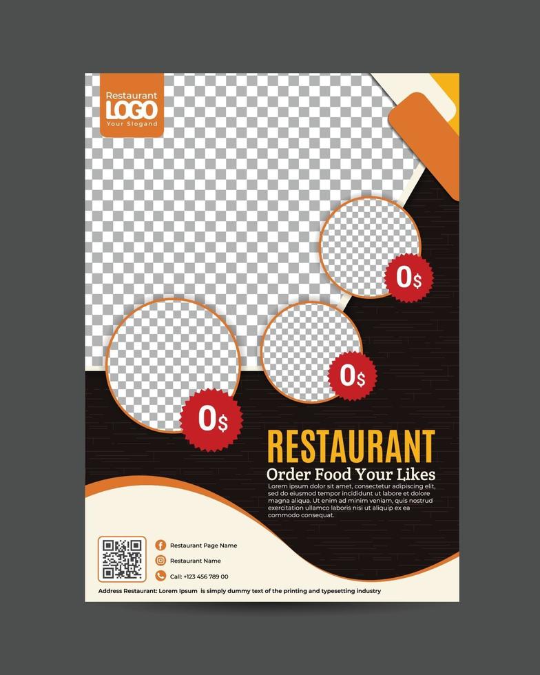 modèle de vecteur de restaurant flyer