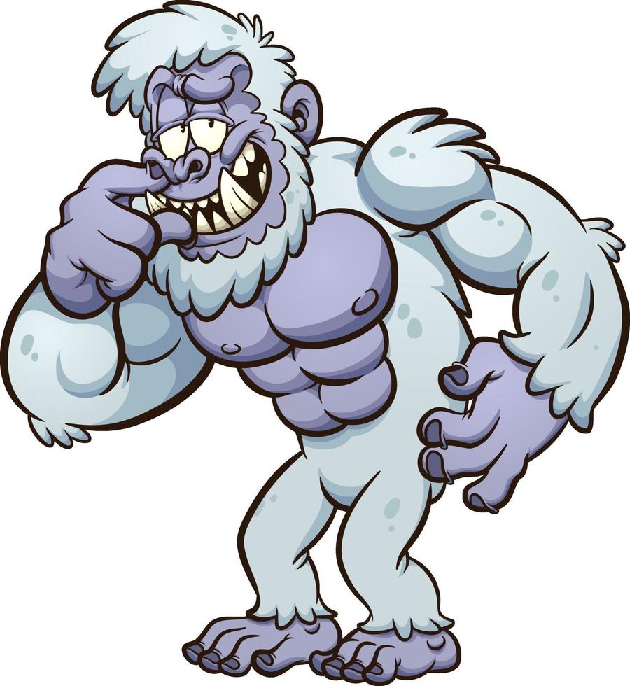 monstre de yeti de dessin animé vecteur