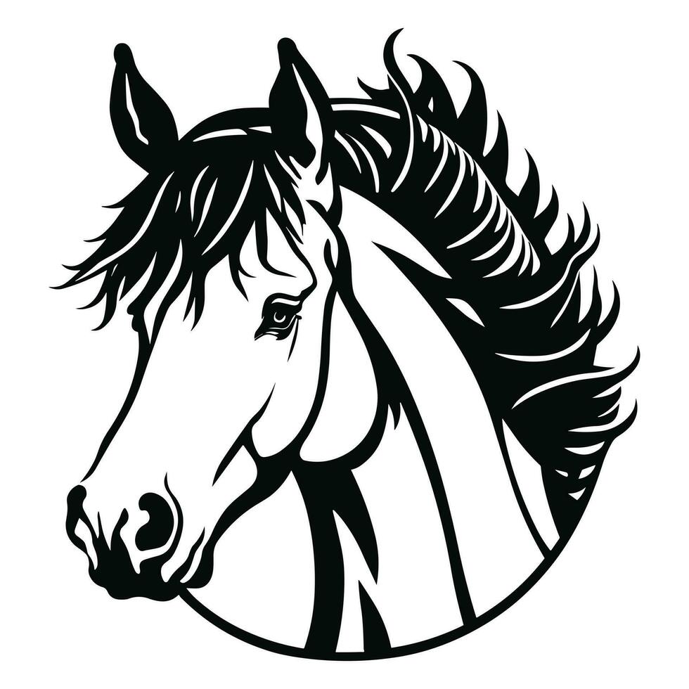cheval tête silhouette logo vecteur