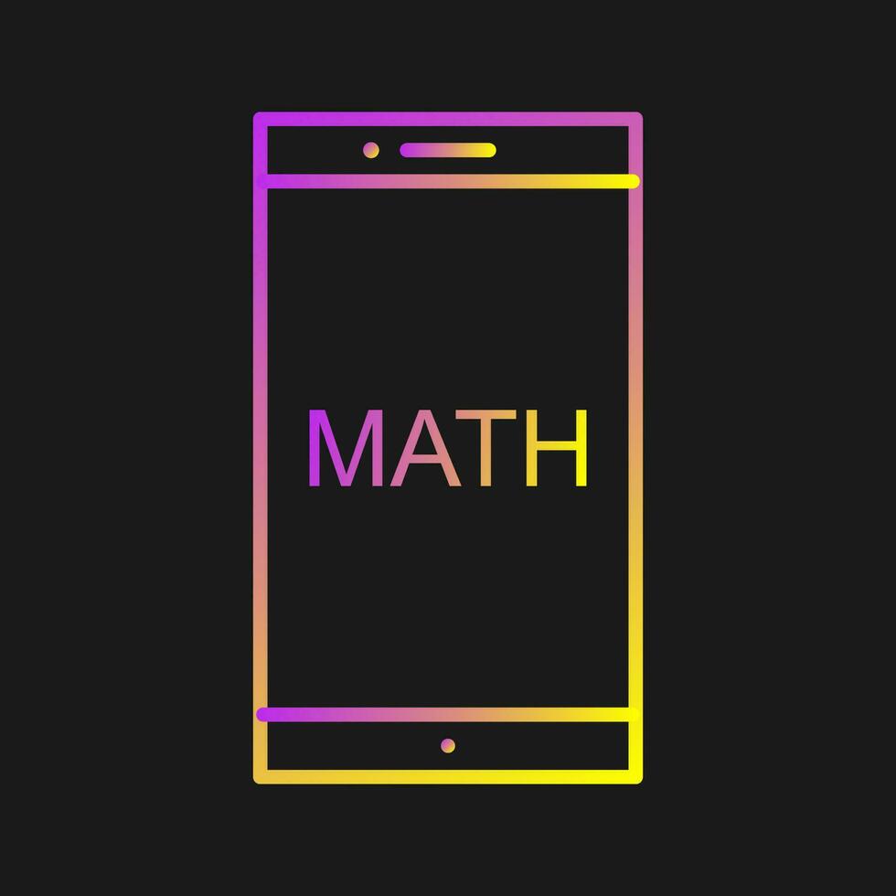 étudier les mathématiques sur l'icône de vecteur mobile