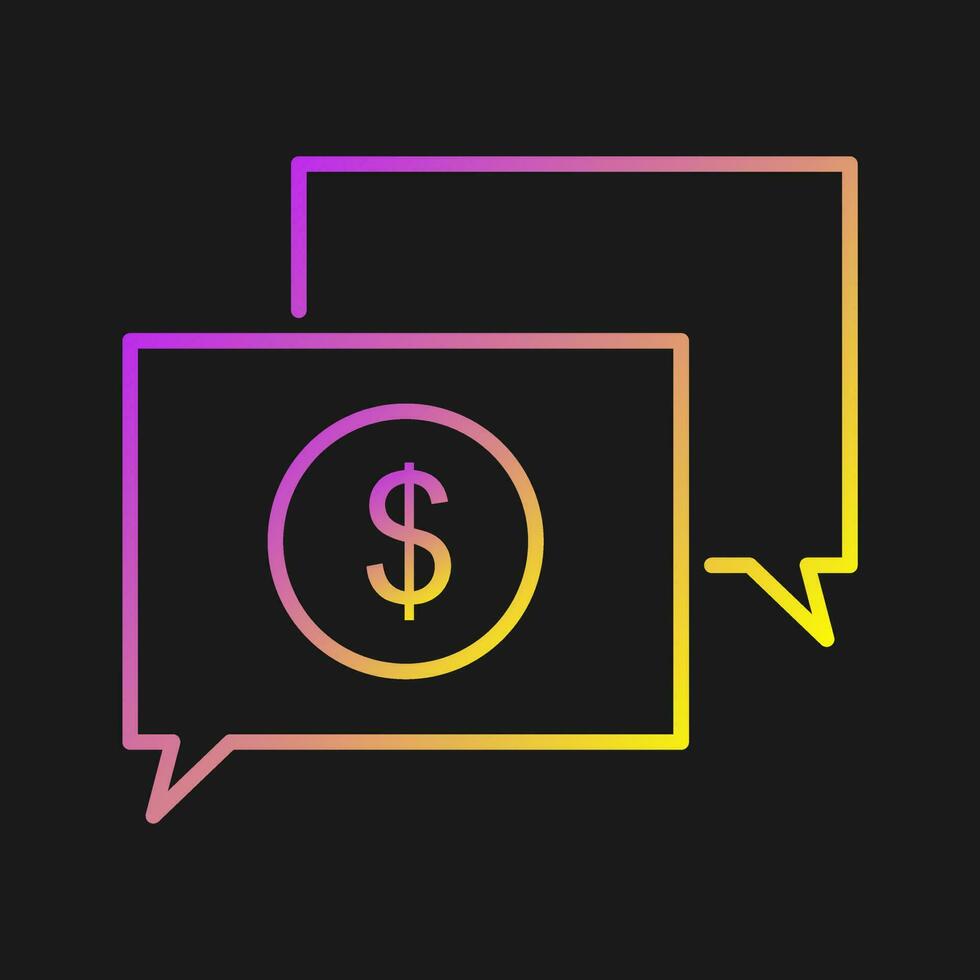 icône de vecteur de conversation d'argent