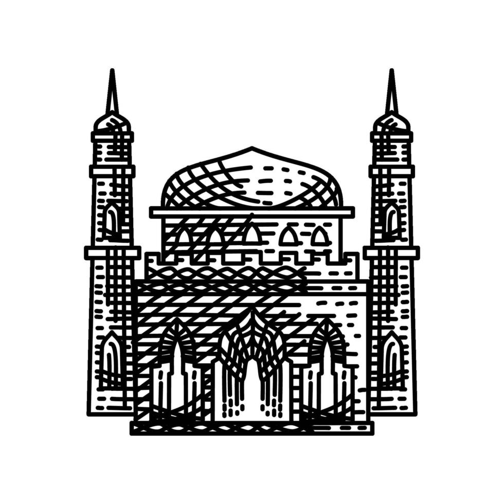 modèle de conception illustration mosquée ligne icône vecteur
