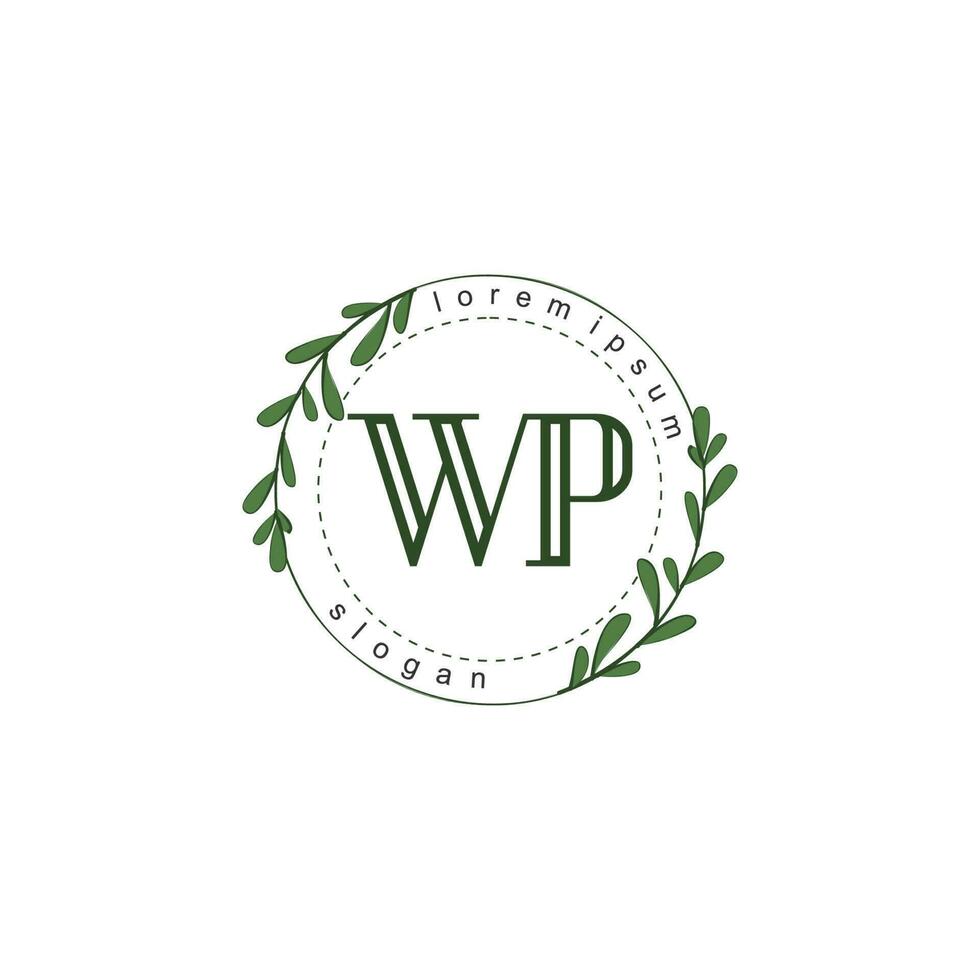 wp initiale beauté floral logo modèle vecteur