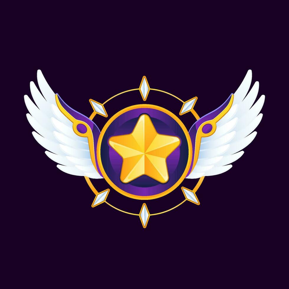 d'or aile étoile Jeu logo badge modèle vecteur