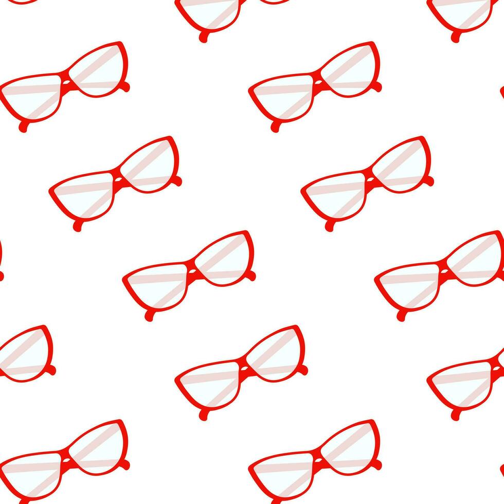 interminable modèle de élégant des lunettes avec transparent lentilles dans une rouge Cadre. à lunettes. vecteur. eps vecteur