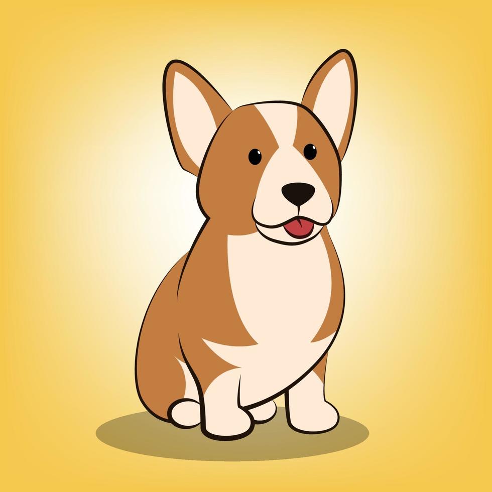 illustration vectorielle de dessin animé mignon d'un chien corgi vecteur