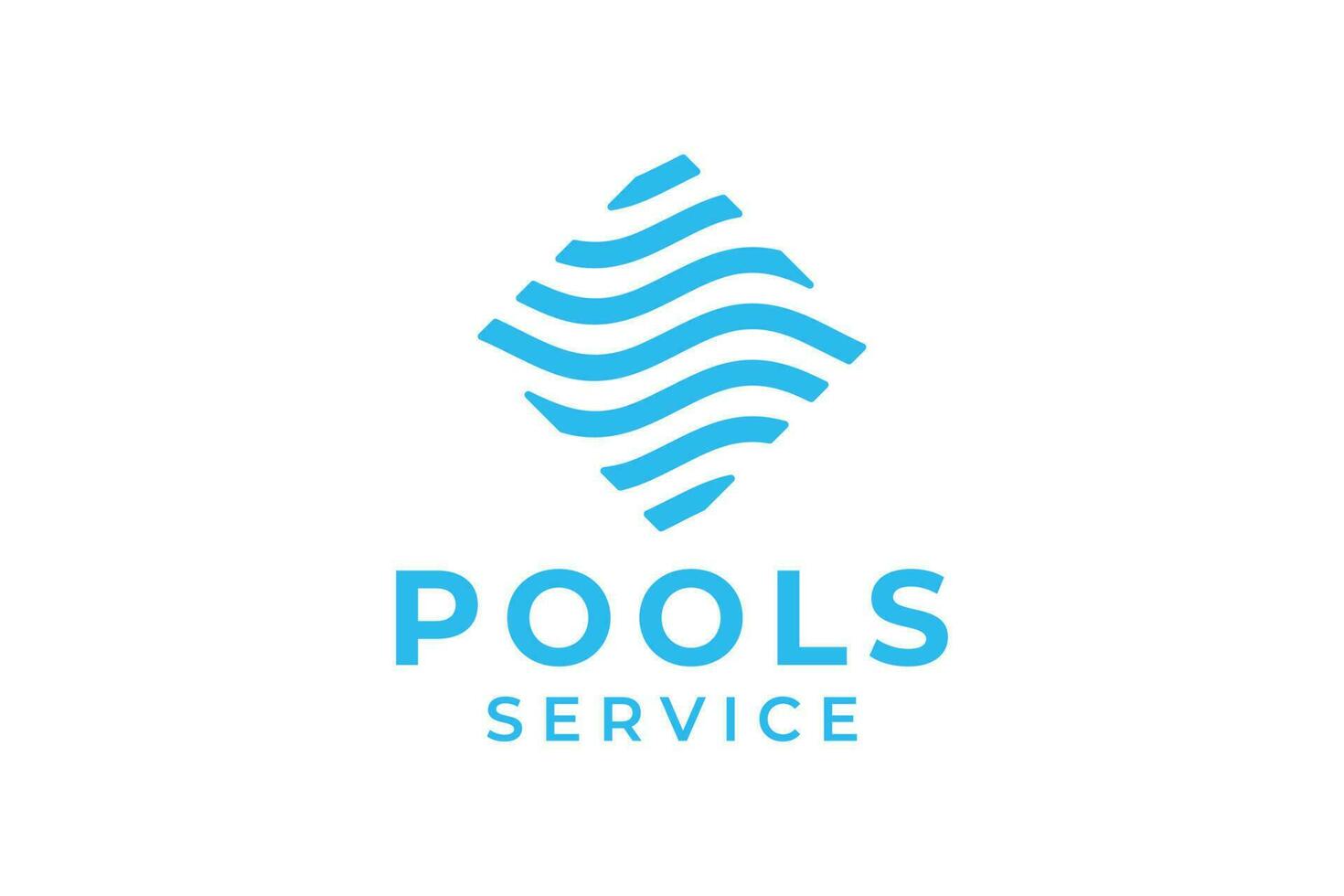 nager bassin un service logo avec nettoyage bassin et entretien concept. vecteur
