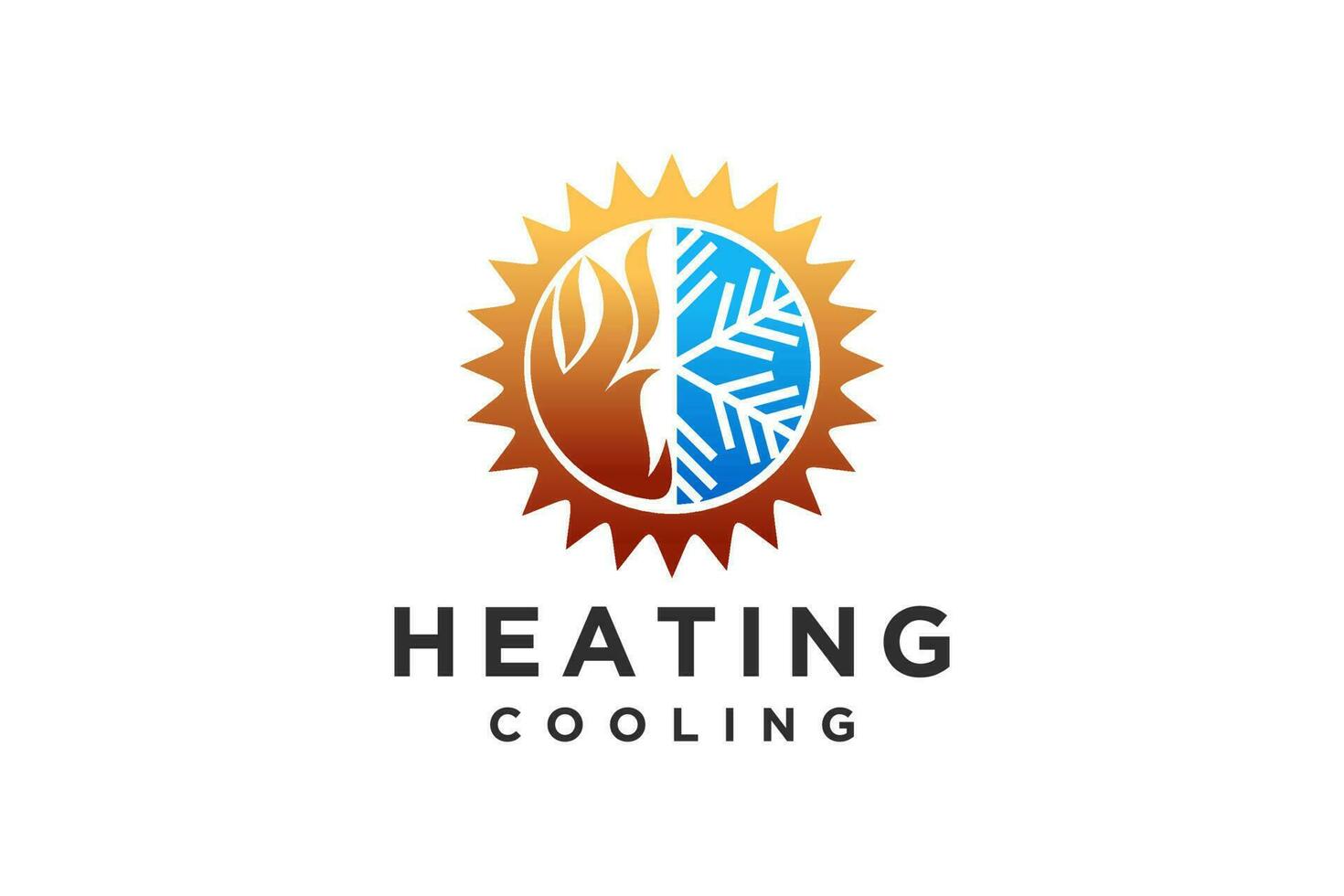 HVAC logo conception, chauffage ventilation et air conditionnement. vecteur