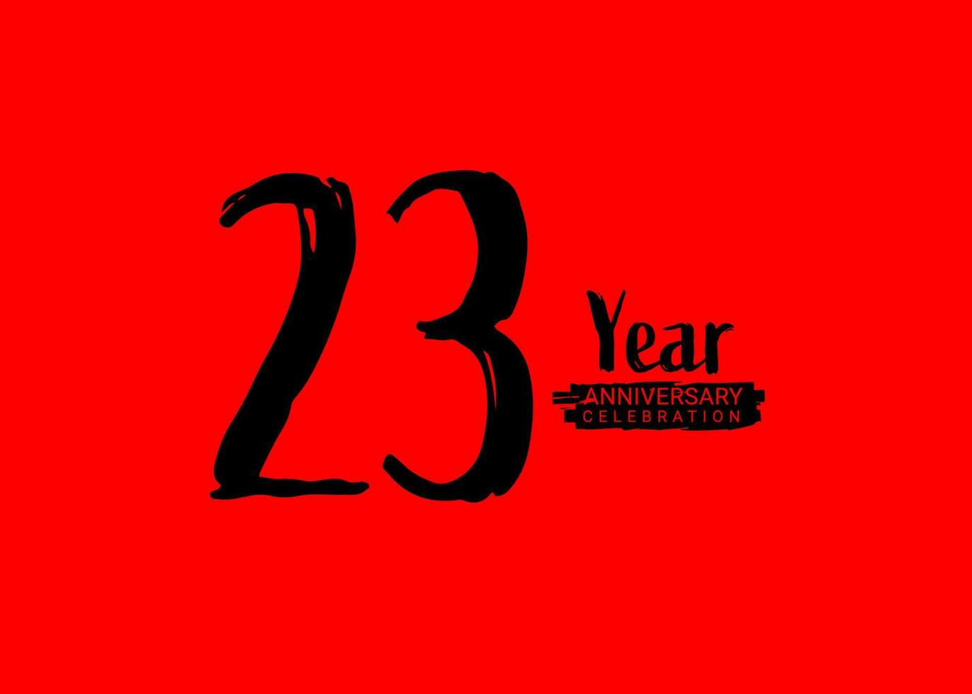 23 ans anniversaire fête logo sur rouge arrière-plan, 23 nombre logo conception, 23e anniversaire logo, logotype anniversaire, vecteur anniversaire pour fête, affiche, invitation carte