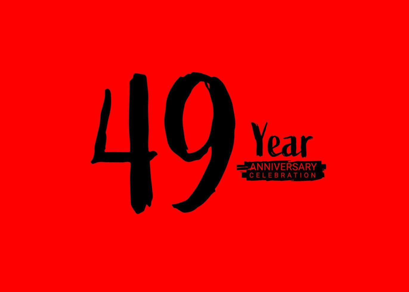 49 ans anniversaire fête logo sur rouge arrière-plan, 49 nombre logo conception, 49e anniversaire logo, logotype anniversaire, vecteur anniversaire pour fête, affiche, invitation carte