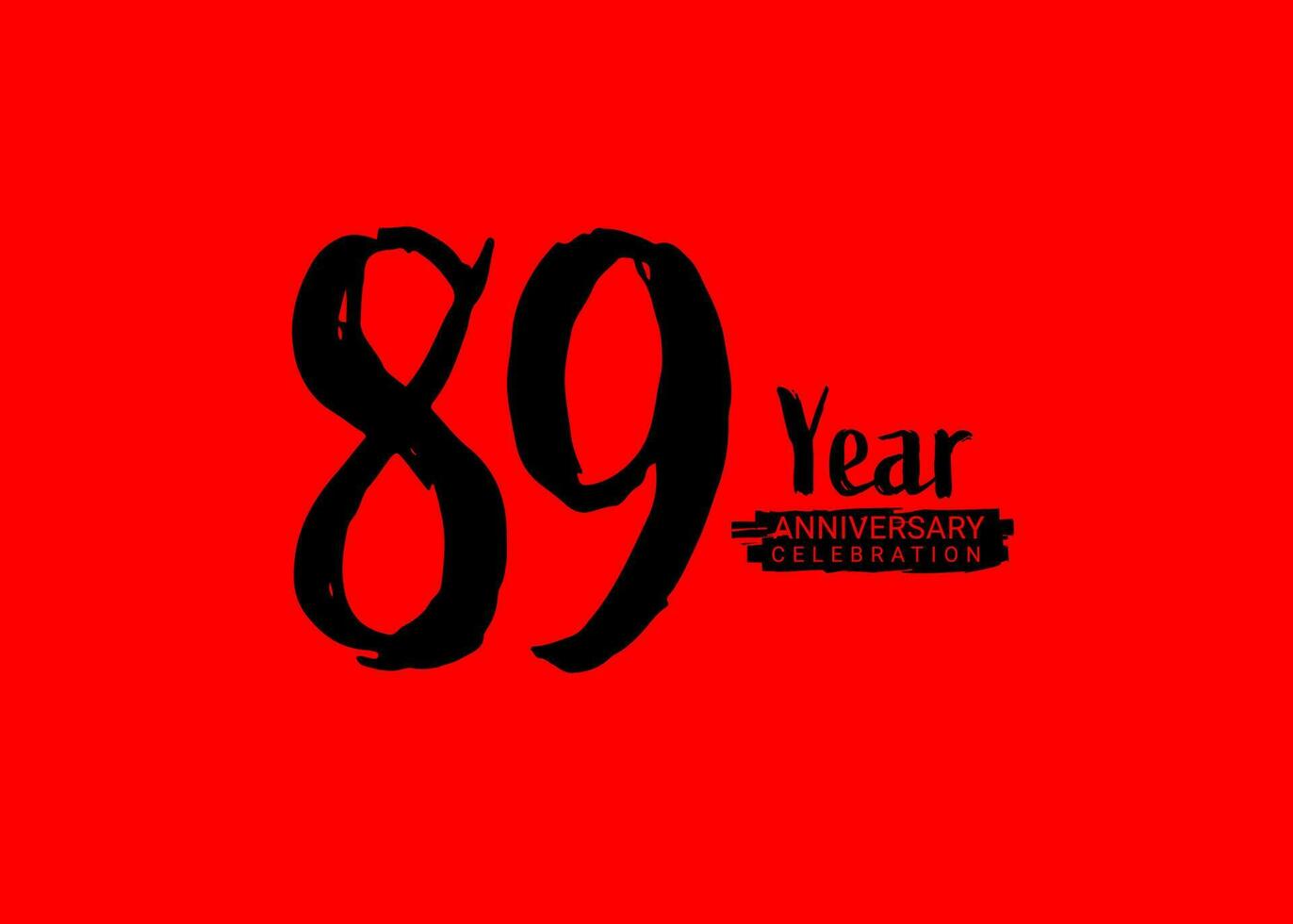 89 ans anniversaire fête logo sur rouge arrière-plan, 89 nombre logo conception, 89e anniversaire logo, logotype anniversaire, vecteur anniversaire pour fête, affiche, invitation carte