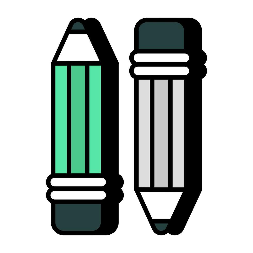 crayon et escalader, plat conception de papeterie vecteur