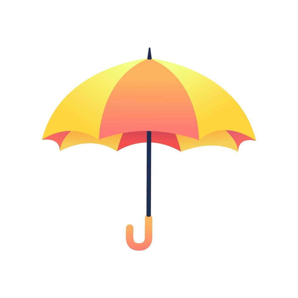 icône de parapluie jaune isolé sur fond blanc. vecteur