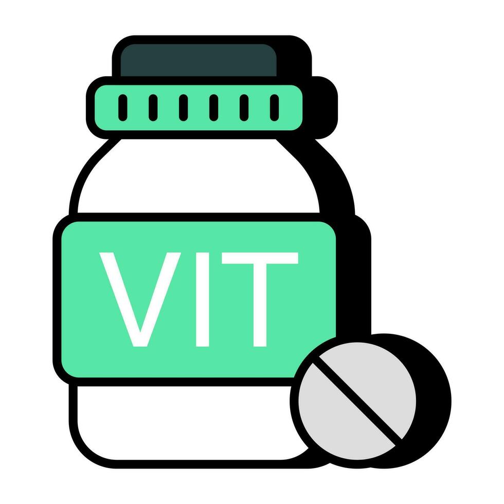 moderne conception icône de vitamine bouteille vecteur