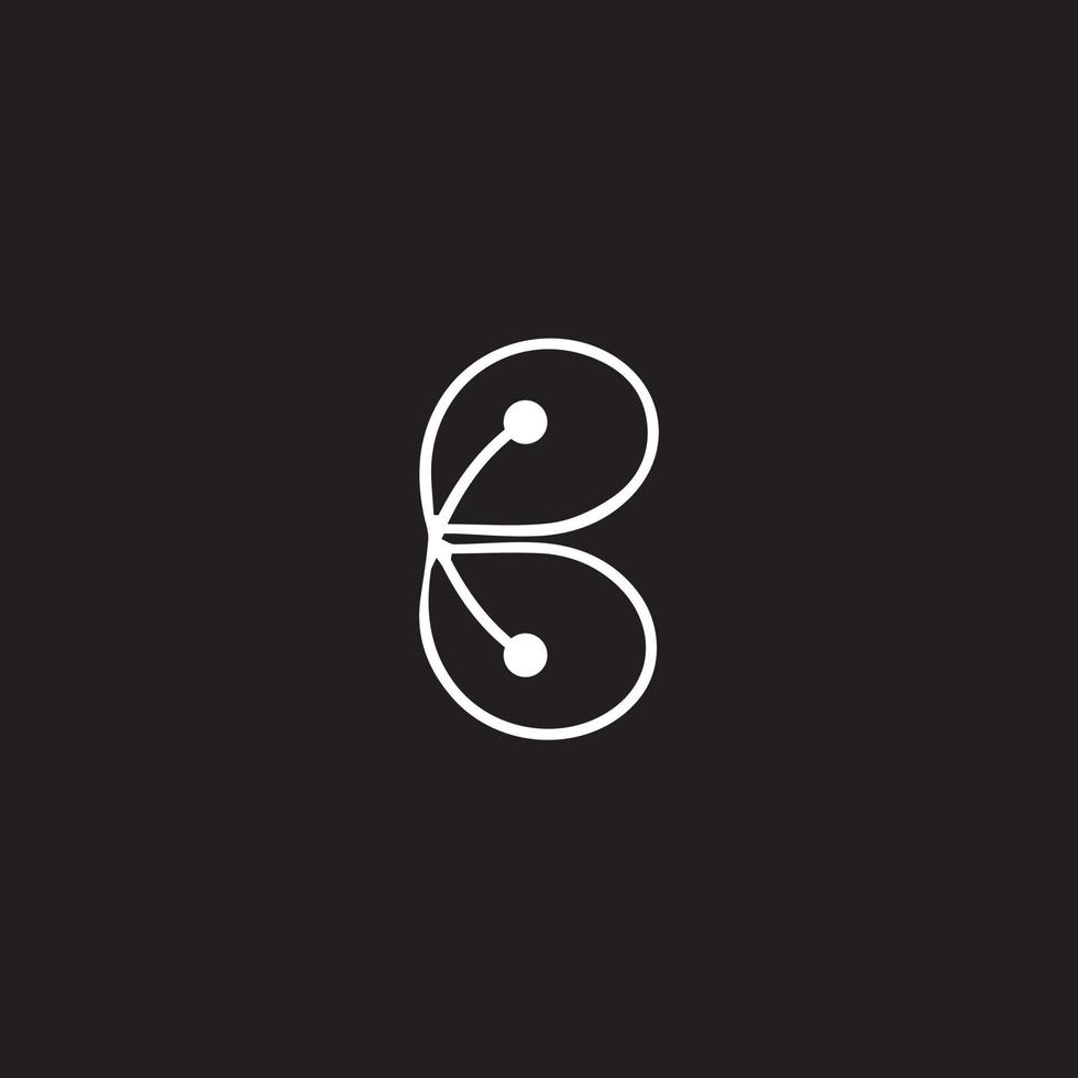 conception de la lettre b, minimale, initiale, monogramme, icône, logo, modèle, vecteur, police de caractères premium. vecteur