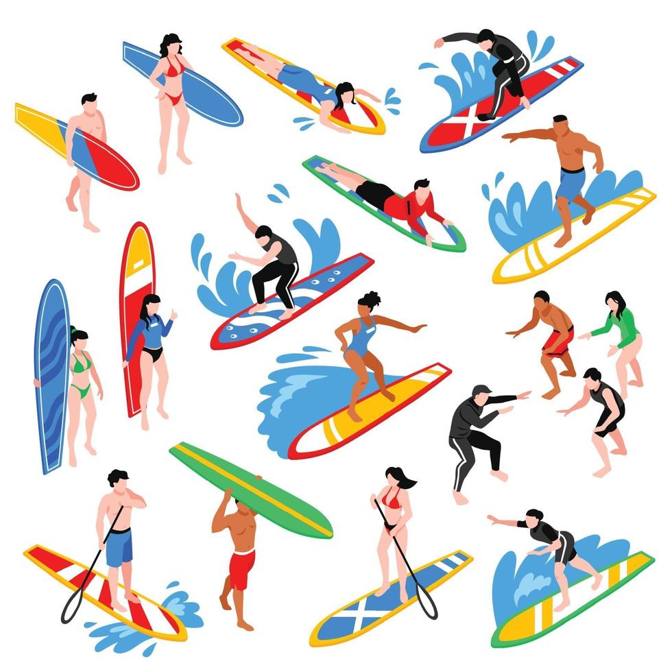 illustration vectorielle de surf isométrique vecteur