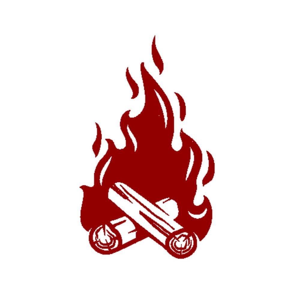 création de logo vectoriel feu de camp brûlant