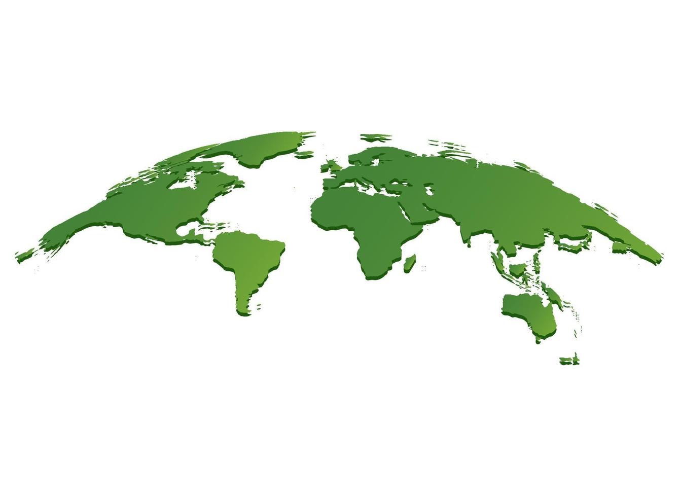 vecteur de carte du monde vert isolé sur fond blanc