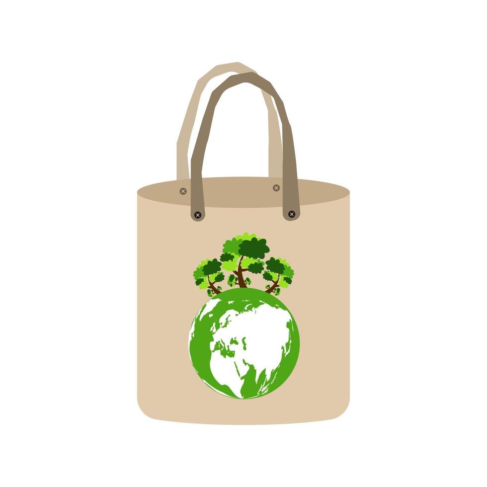 concept d'écologie, idées de sac en tissu écologique.Illustration vectorielle vecteur