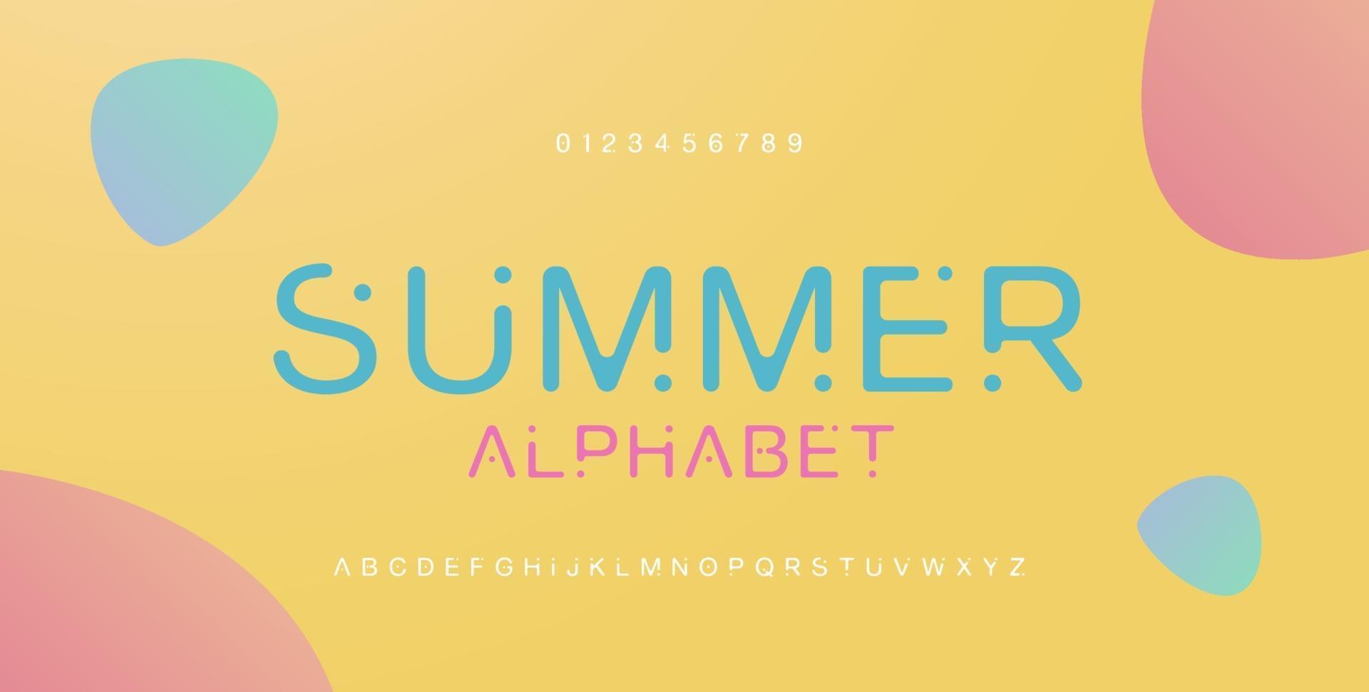 alphabet moderne créatif de police minimale. typographie avec point régulier et nombre. jeu de polices de style minimaliste. vecteur