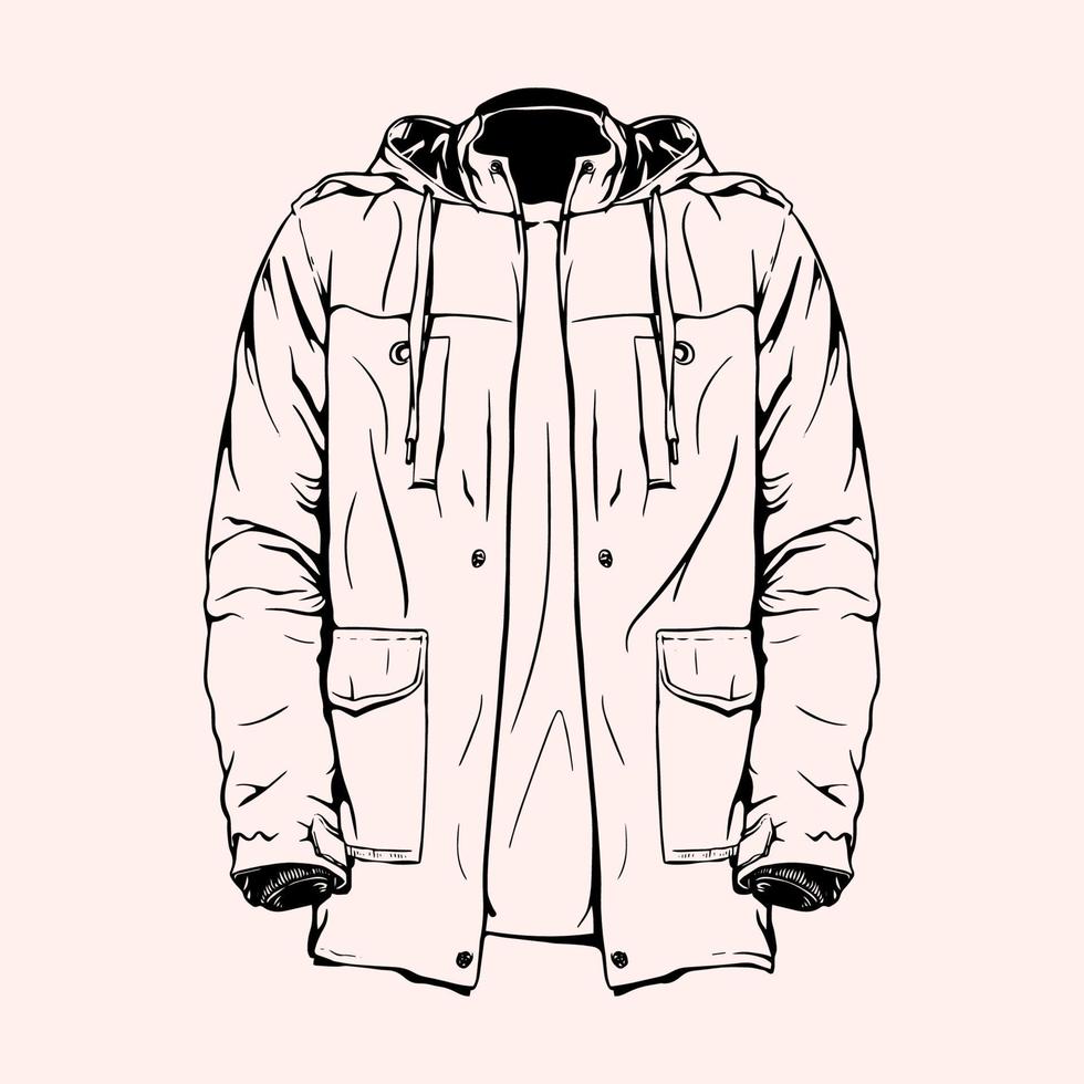 illustration vectorielle de manteau automne dessiné à la main vecteur