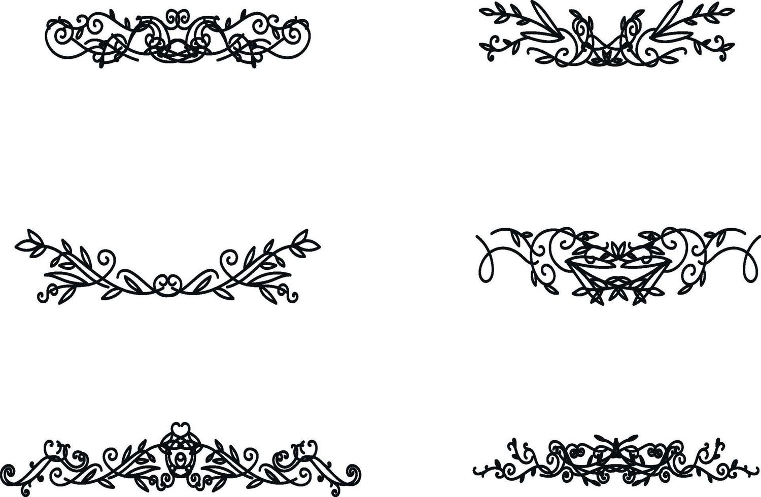 collection d'objets calligraphiques vectoriels pour invitation de mariage vecteur