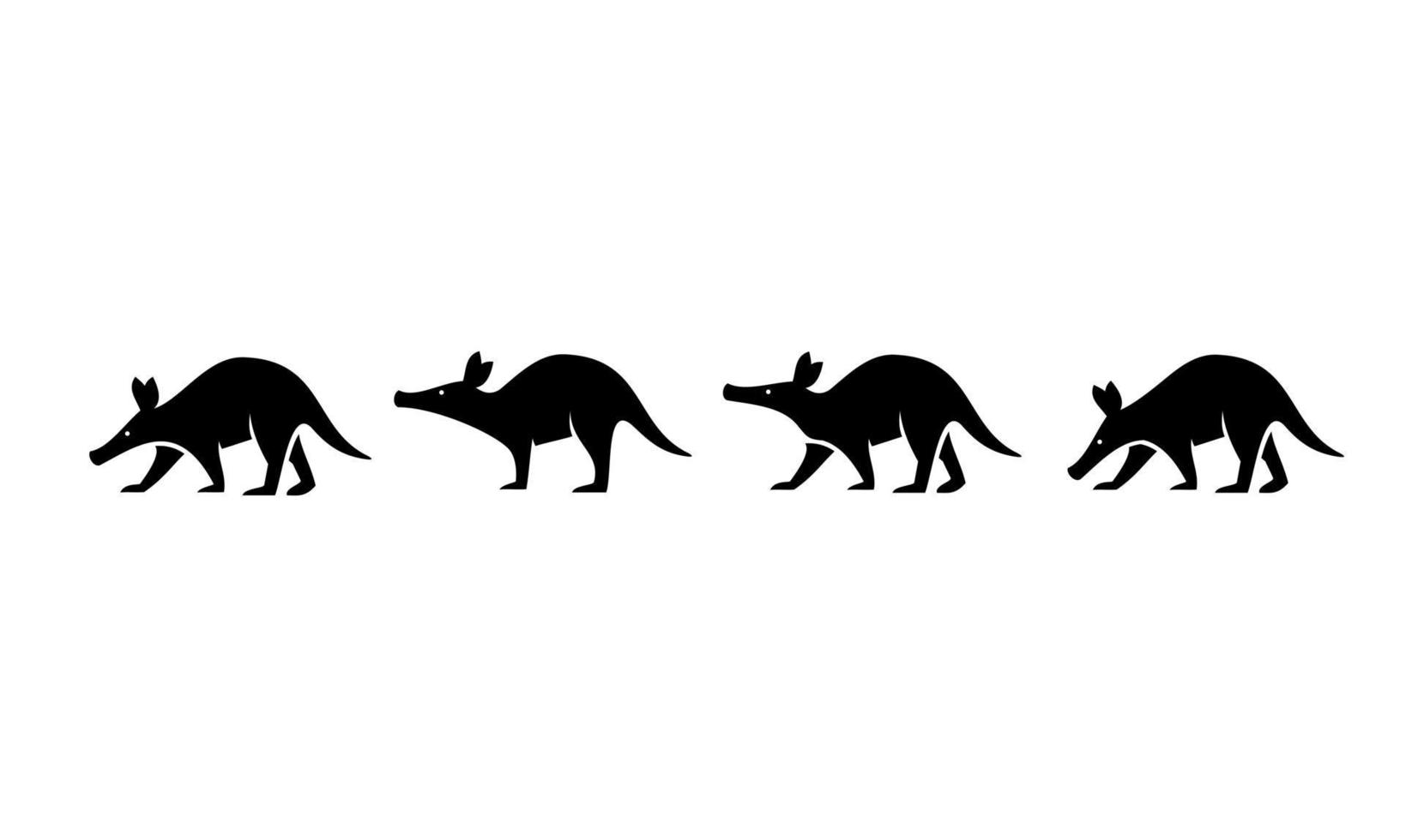 création de logo vectoriel noir aardvark minimal