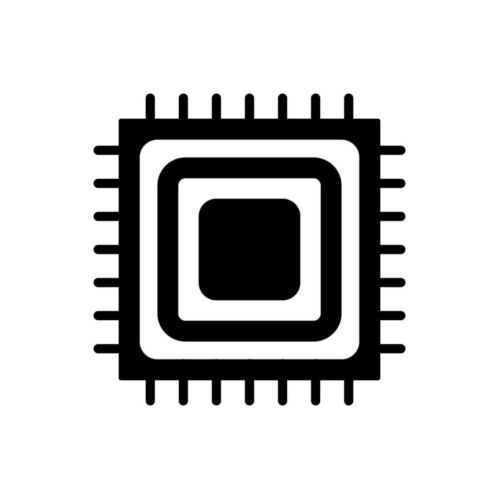 puce vecteur icône. puce électronique illustration symbole. CPU signe. coeur logo.